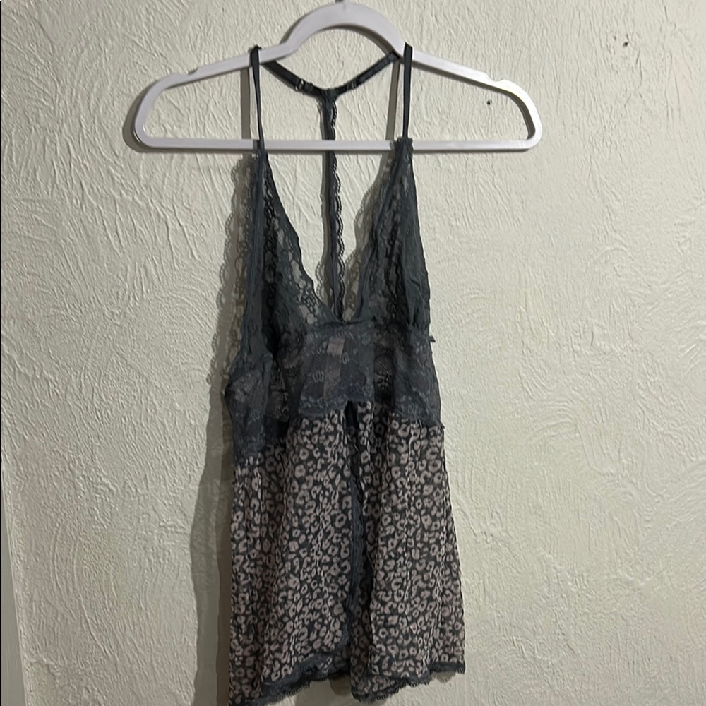 Lace and Leopard Print Camisole